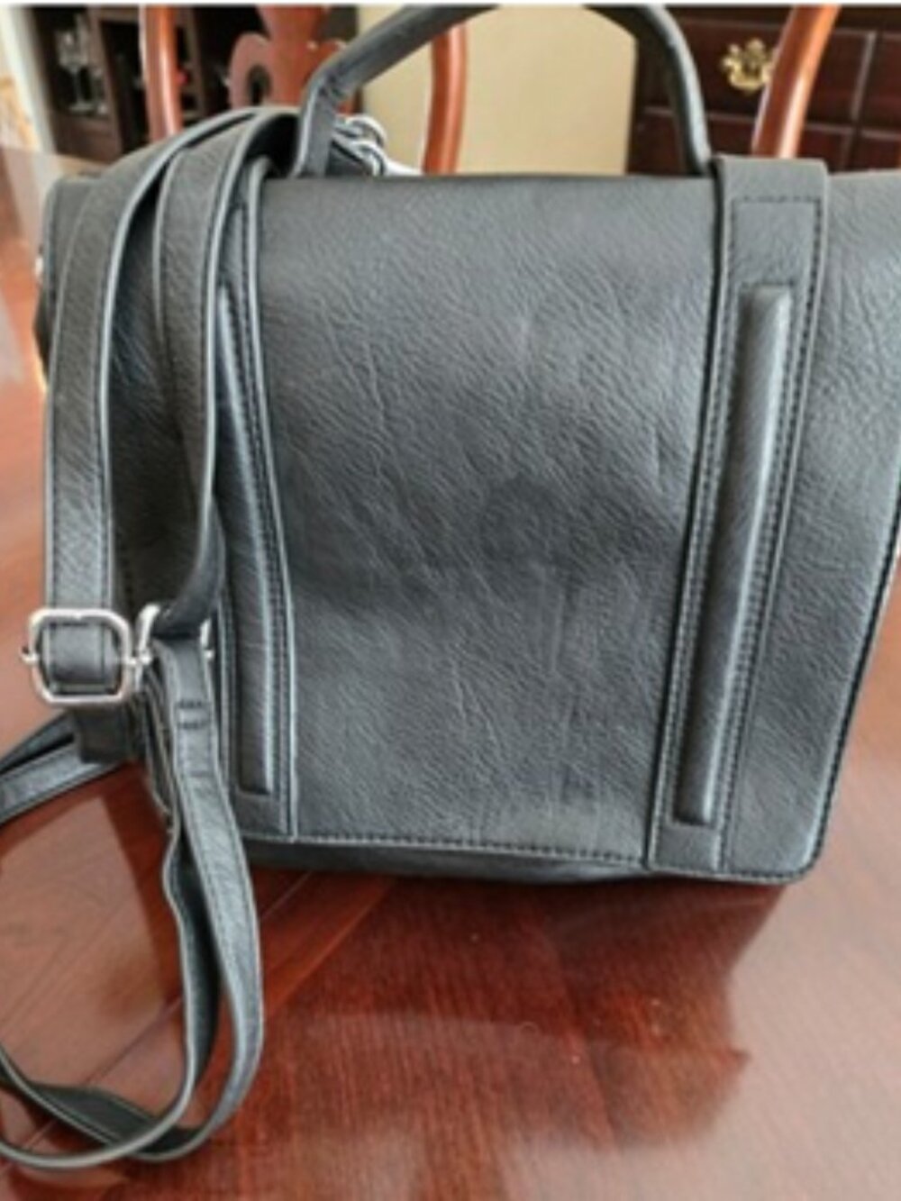 EUC Antik Kraft Black Tote/Backpack Vegan Leather Bag